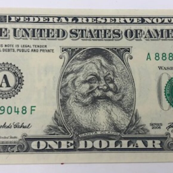 Publix “Up on the Housetop” Santa Dollar Bill Christmas Card – 2006 - Vintage - Picture 2 of 8